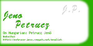 jeno petrucz business card